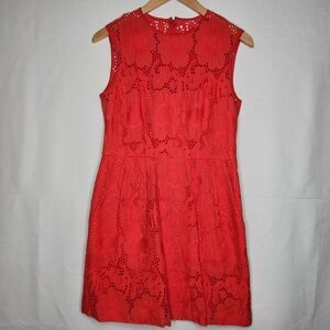 Nanette Lepore Red Sleeveless Lace Mini Dress